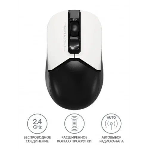 Мышь A4Tech Fstyler FG12 Panda белый/черный оптическая (1200dpi) беспроводная USB (3but) Мышь A4Tech Fstyler FG12 Panda белый/черный оптическая (1200dpi) беспроводная USB (3but)